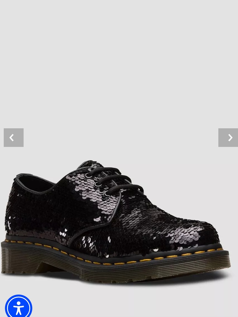 Dr. Martens 1461 Sequin Oxford Black + Silver Sequins 7